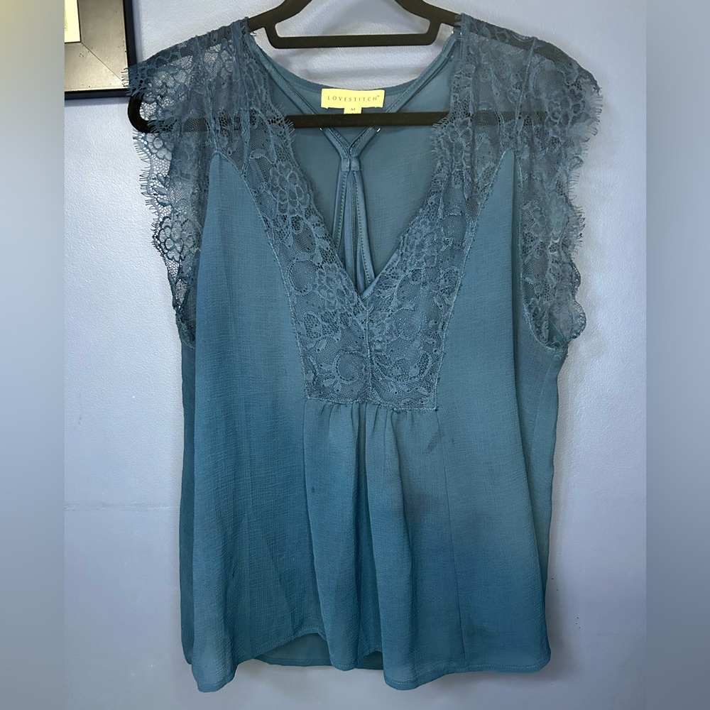 Lovestitch Teal Sleeveless Blouse